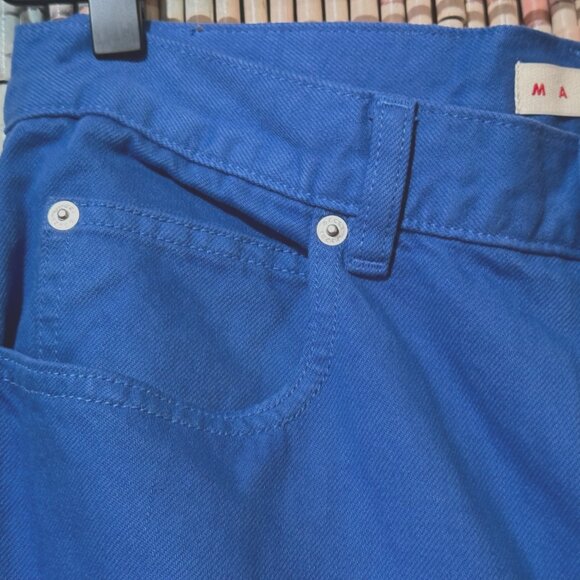 UNIQLO x MARNI 5-Pocket High Rise Baggy Denim Jeans, 100% Cotton, Cobalt Blue - Picture 7 of 15